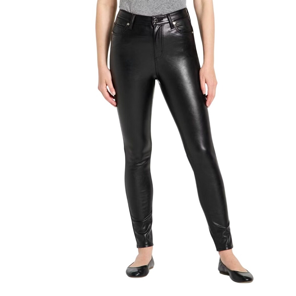 Universal Thread Women's Black Faux Leather Skinny Pants Size 4